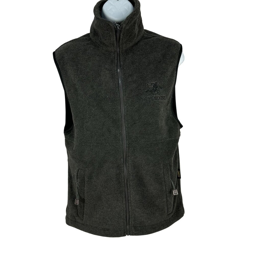 Winchester Womens Fleece Vest Embroidered Logo By Baru Sports Dark Gray Size S